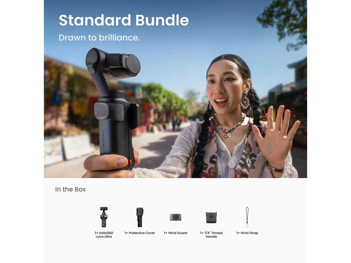 Side angle view showing the ergonomic profile of the Insta360 8K camcorder