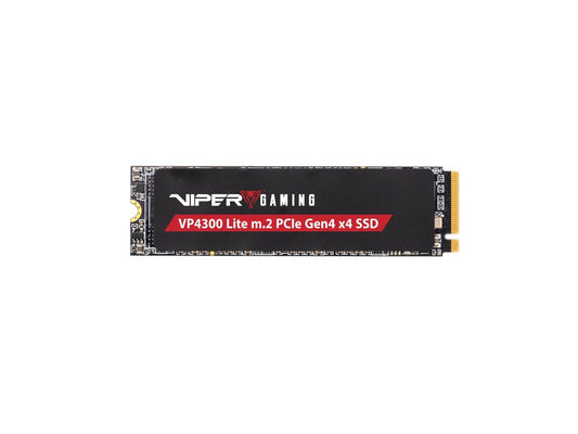 Top view of Patriot Viper VP4300 Lite M.2 NVMe SSD black heatsink