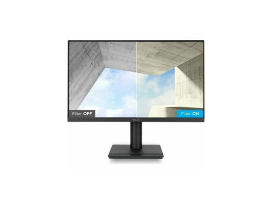 Side angle view of ASUS VA24EHF2 showing slim profile and stand