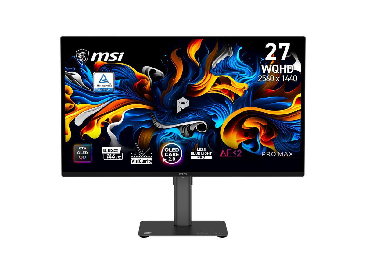 Front view of MSI 27 inch QHD OLED gaming monitor 271QPX14G