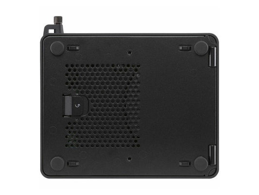 Rear I/O of ASUS NUC 16 Pro barebone mini PC showing multiple display outputs, LAN and USB ports