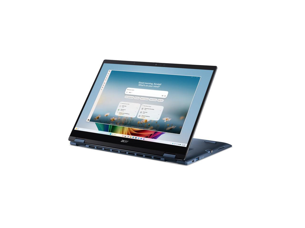 Acer SFSP14-Q51T side profile showing slim design and I/O ports for everyday connectivity