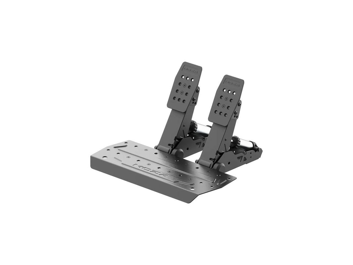 Side angle of Moza Racing SRP2 throttle and brake pedal assembly