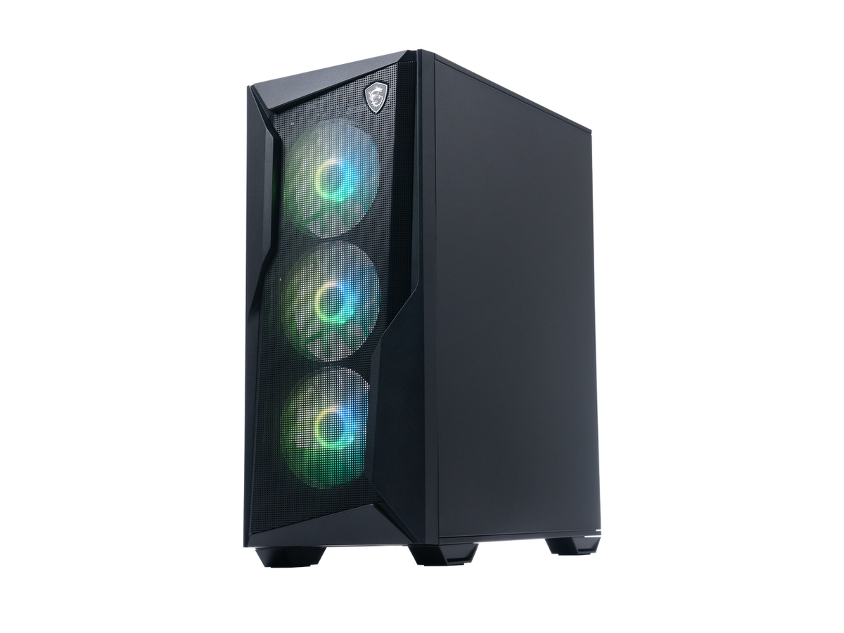 Internal view of MSI desktop showing GeForce RTX 5060 Ti card