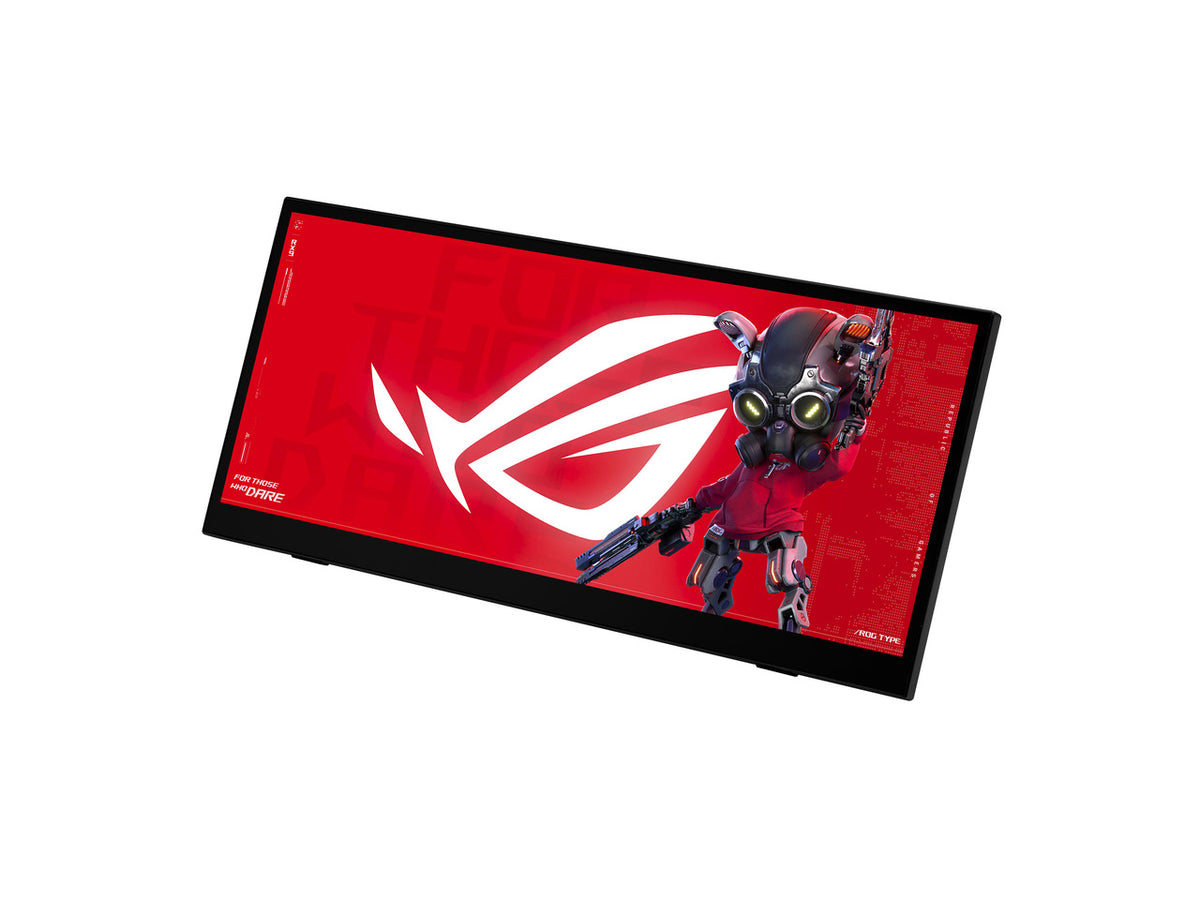 Rear view of Asus ROG Strix XG129C monitor with branding and ports