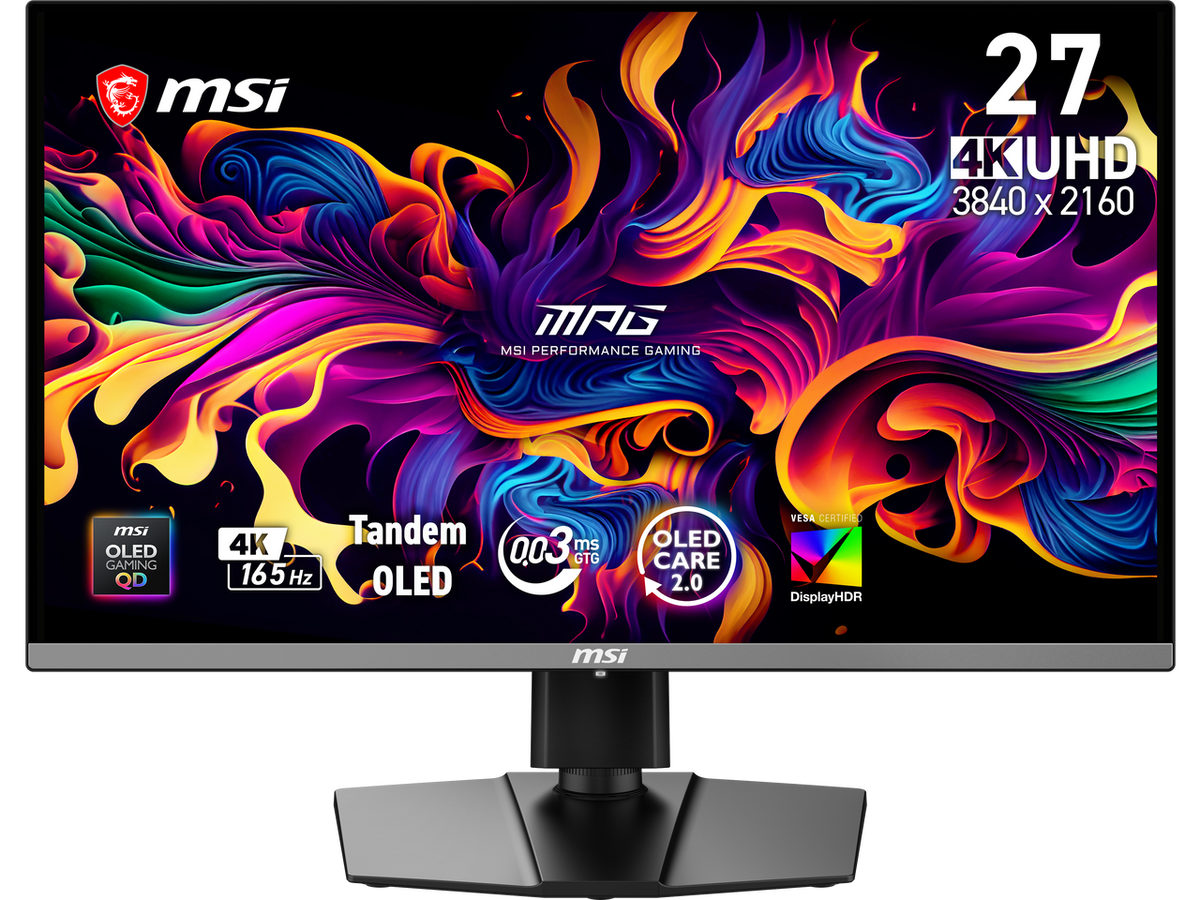 MSI MAG 272UP 27-inch 4K QD-OLED gaming monitor front display view