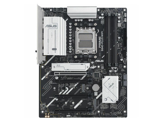 ASUS PRIME B840-PLUS WIFI-CSM rear I/O with integrated WiFi antennas, USB ports, Ethernet and display outputs