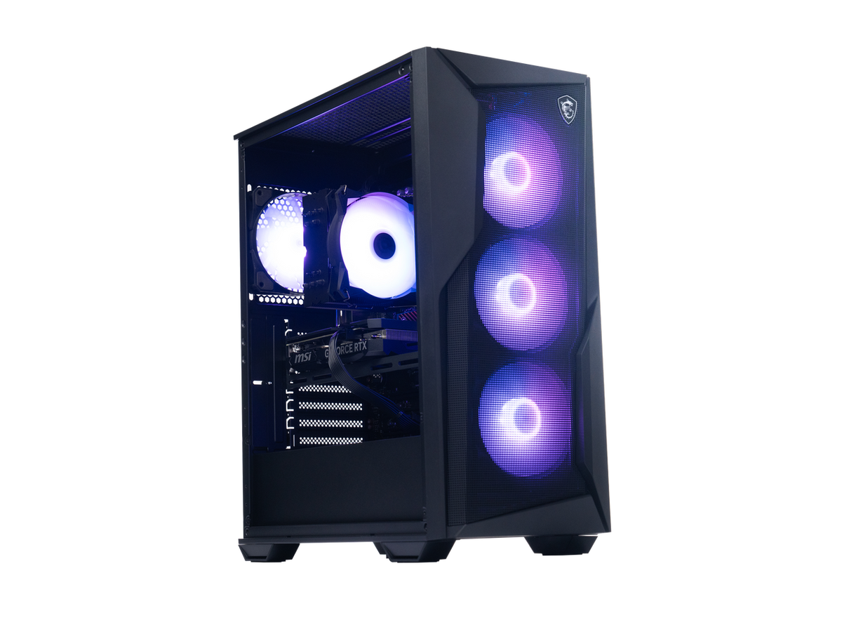 Side panel view of the MSI gaming PC case
