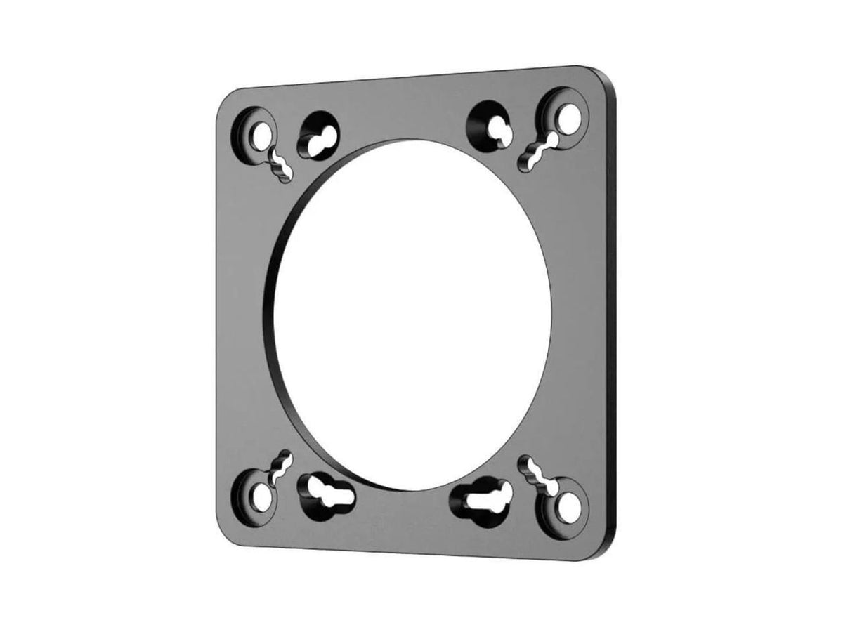 Close up of RS077 mount adapter installation hardware and spacers