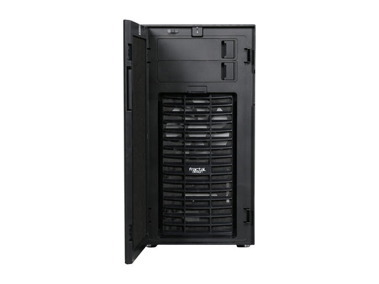 Interior layout of Fractal Design Define R5 showing modular drive cages and cable management