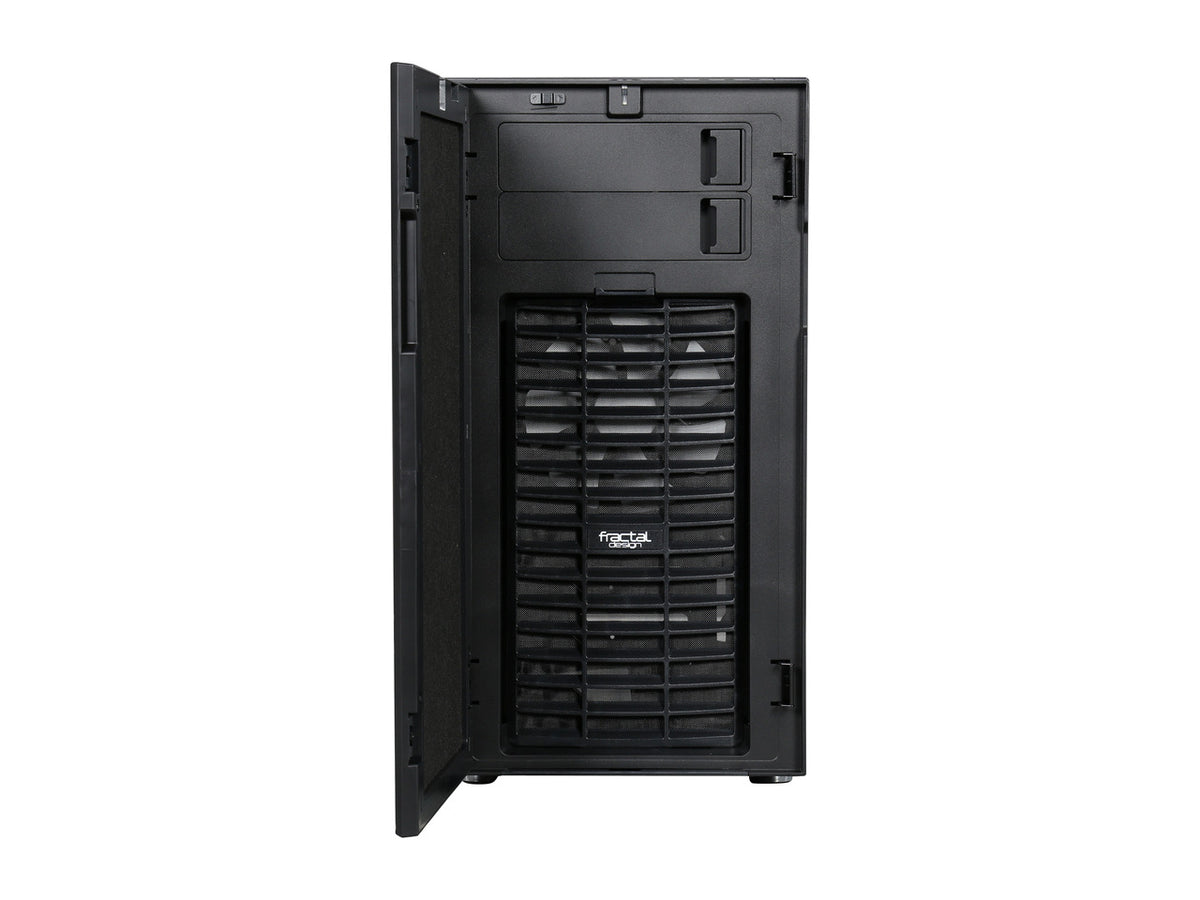 Interior layout of Fractal Design Define R5 showing modular drive cages and cable management