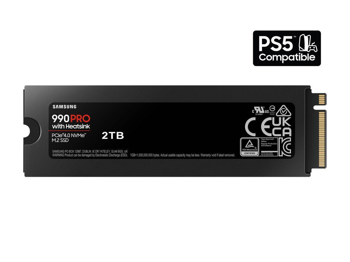 Samsung 990 PRO 2TB NVMe SSD heatsink side profile