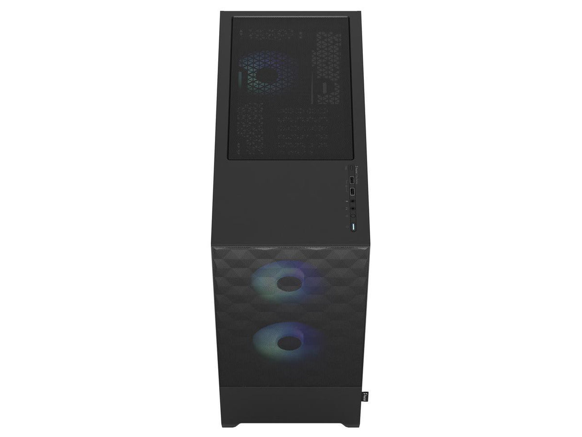 Rear and connectivity view of Fractal Design Pop Air RGB black case
