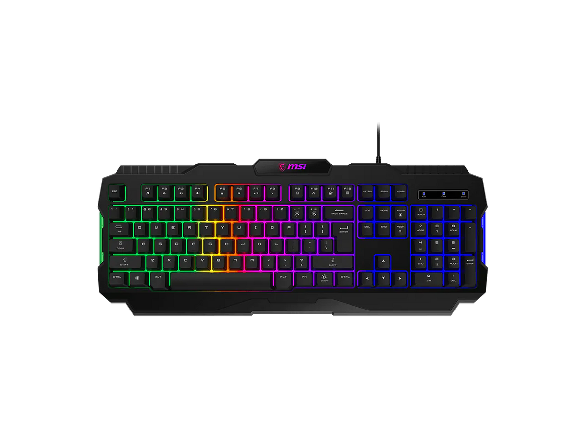 MSI FORGE GK100 R gaming keyboard packaging and included accessories