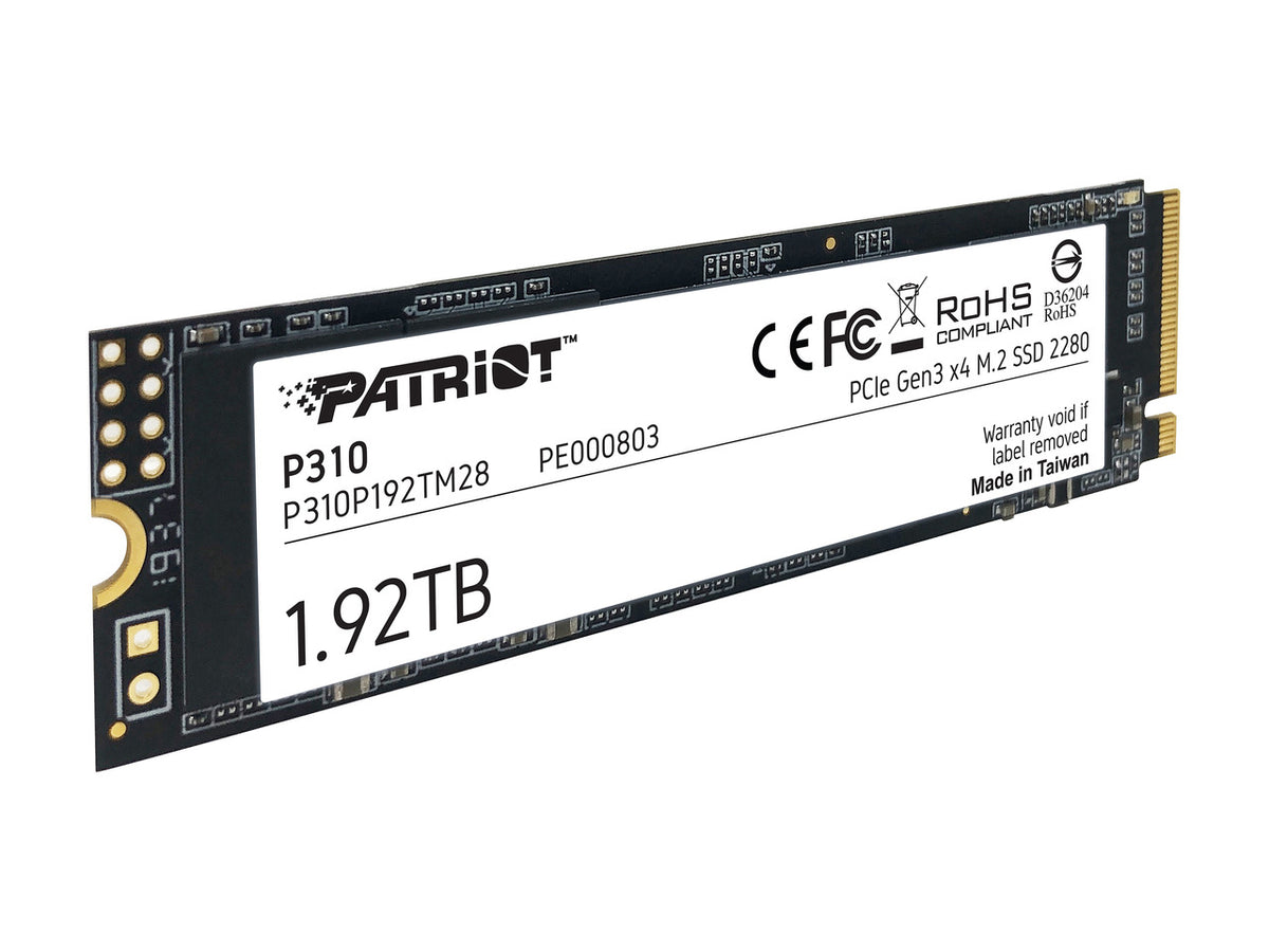 Side angle view of Patriot P310 1.92TB high-speed internal SSD