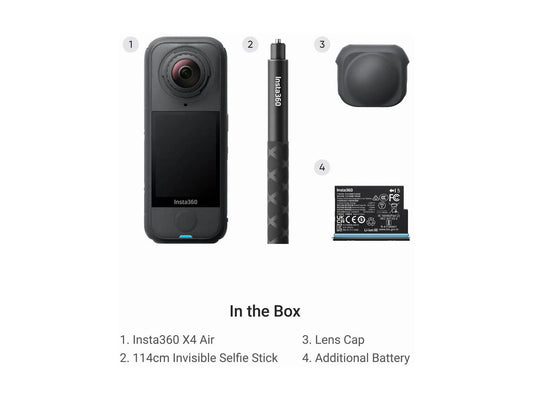 Insta360 X4 Air Starter Bundle camera and included accessories
