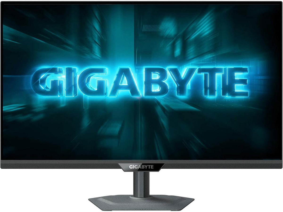 Gigabyte G27Q20 in desktop gaming setup displaying vibrant screen, QHD clarity and 200Hz performance