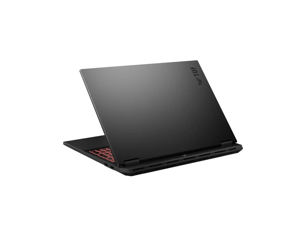 Close up view of the ASUS TUF Gaming A16 keyboard and FHD+ display screen