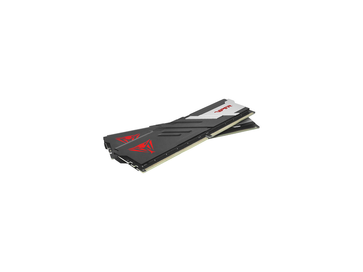 Close-up view of Patriot Viper Venom DDR5 RAM module heat spreader