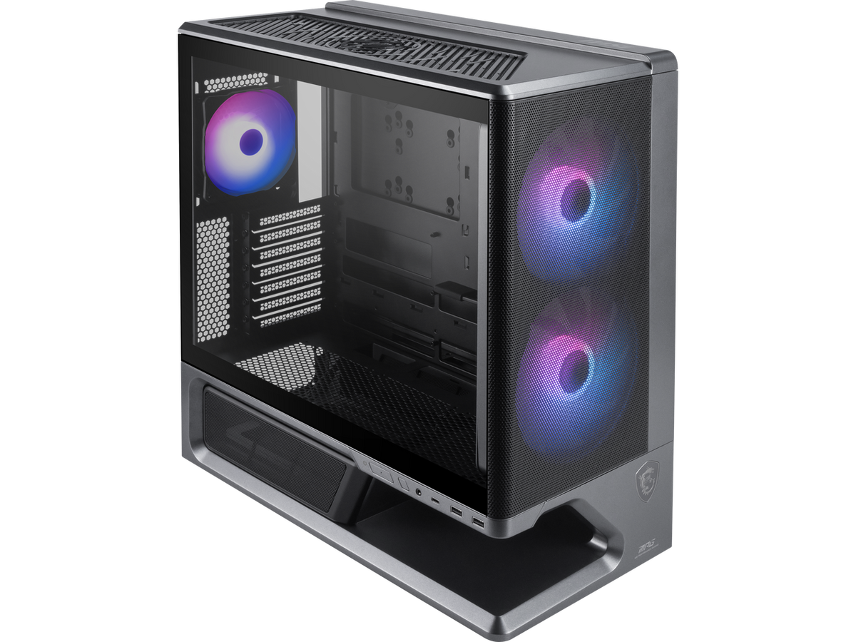Front view of the MSI MPG VIXTA 300R AIRFLOW PZ R PC gaming case