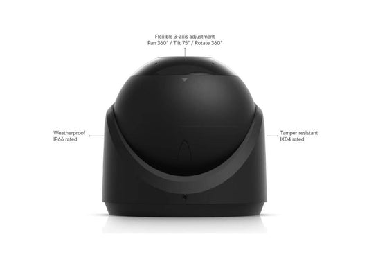 Side profile view of the UVC-G6-TURRET-B security camera showing mounting base