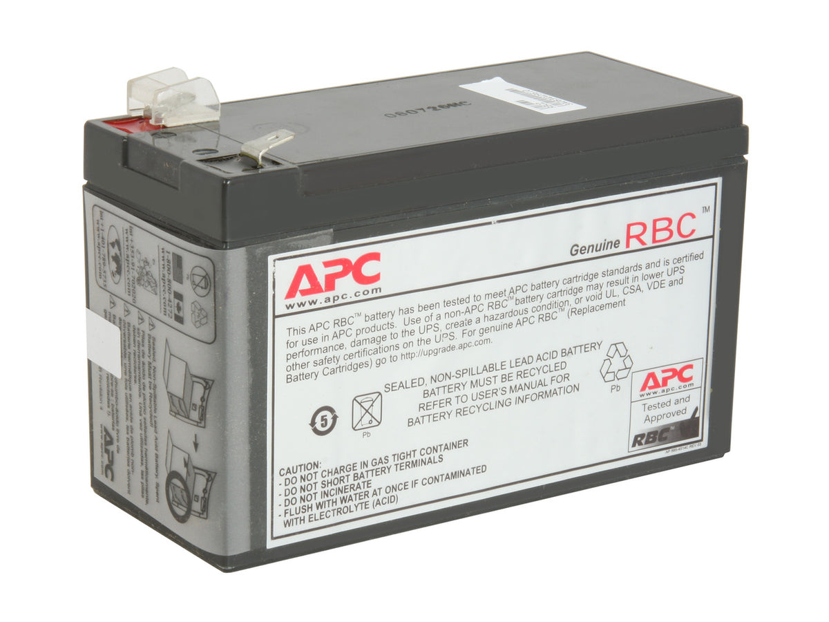 APC RBC2 replacement battery cartridge front view showing VRLA design