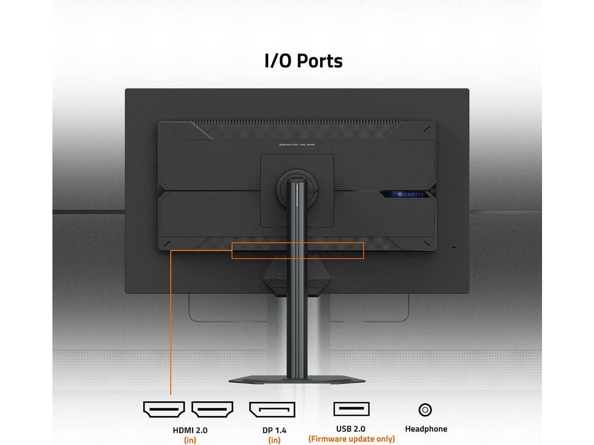 Gigabyte G27Q20 side profile highlighting slim SuperSpeed IPS panel and monitor stand