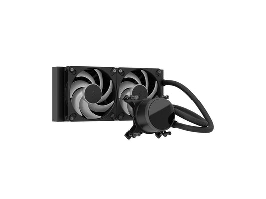 Fractal Design Radius 240mm AIO pump block with RGB lighting detail