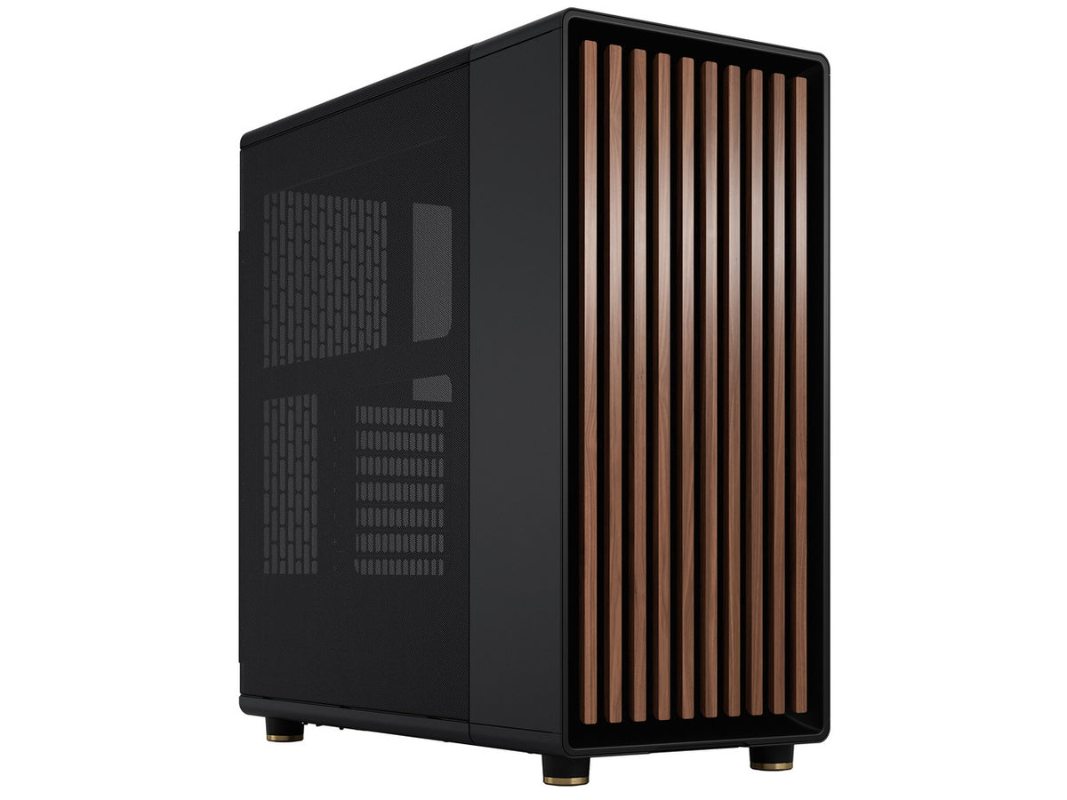 Fractal Design North Charcoal Black PC case with walnut front panel and mesh side