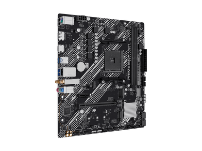 Close up of the I/O panel on the ASUS Prime B550M-K WiFi motherboard