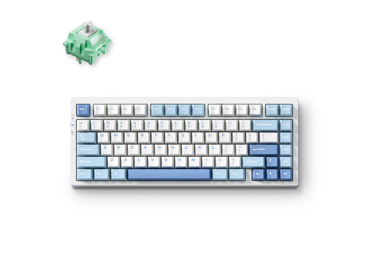 Close up of MCHOSE G75 Pro mechanical switches and keycaps