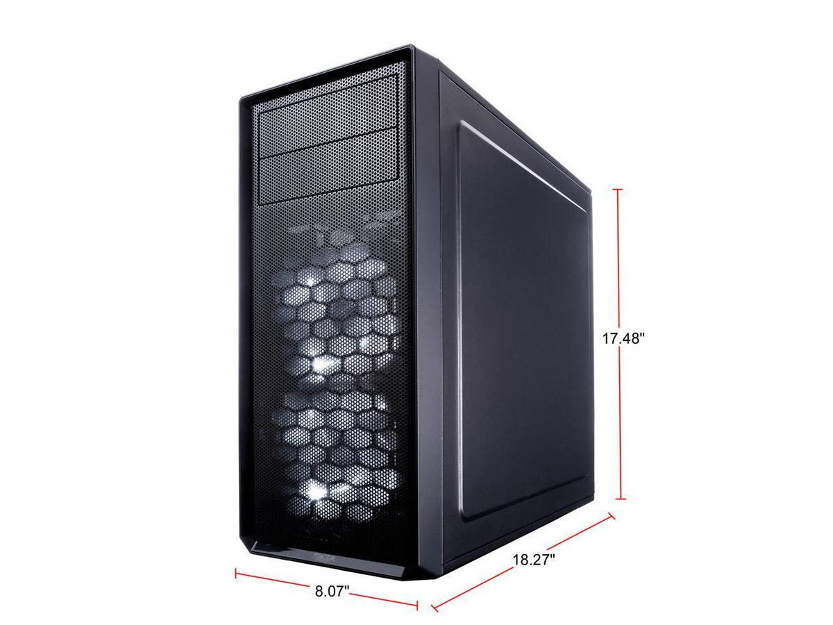 Fractal Design Focus G black mid tower case rear ports and expansion slots