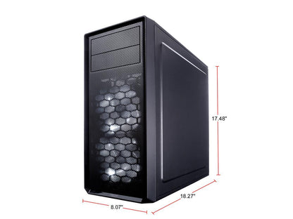 Fractal Design Focus G black mid tower case rear ports and expansion slots
