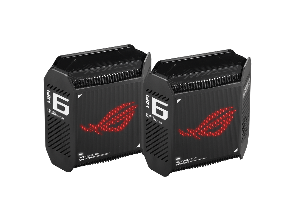 Rear panel of ASUS ROG Rapture GT6 displaying Ethernet ports and power input