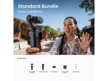 Side angle view showing the ergonomic profile of the Insta360 8K camcorder