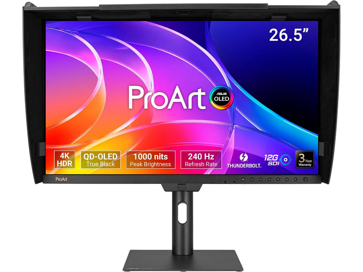 Front view of ASUS ProArt PA27USD 27-inch 4K QD-OLED professional monitor
