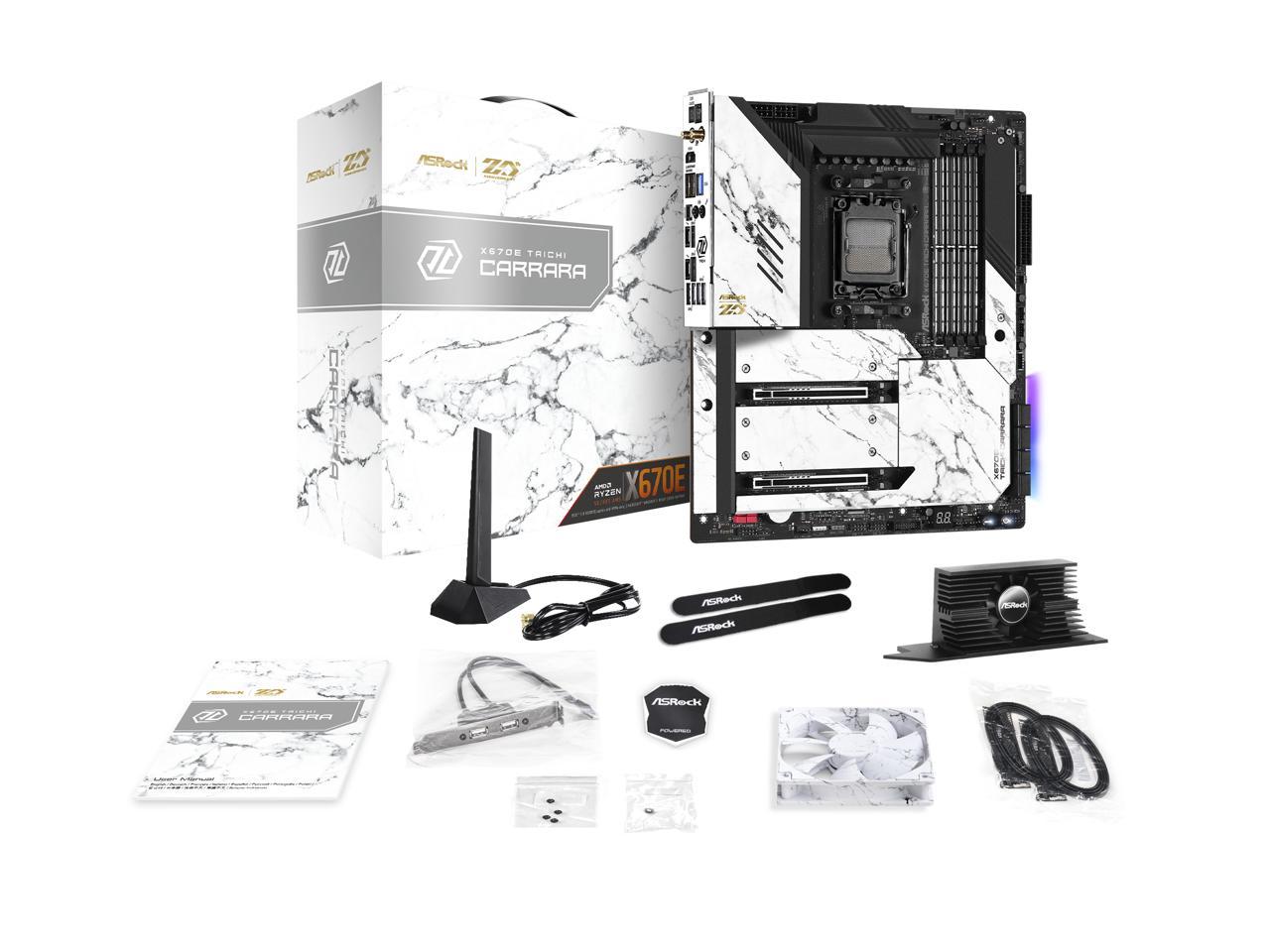 ASRock X670E Taichi Carrara AM5 EATX Mainboard. 4xDDR5 slots, 2 x PCIe 5.0 x16