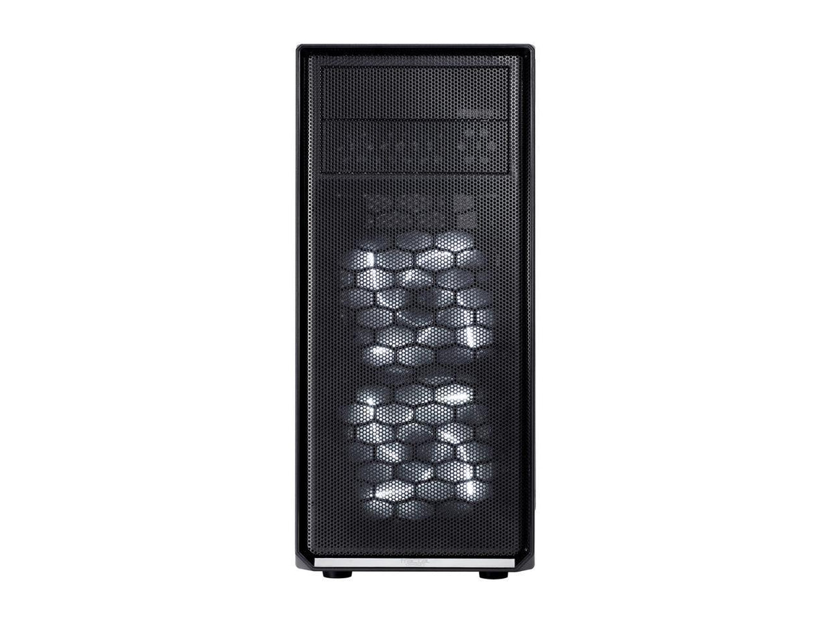 Side view of Fractal Design Focus G black computer case with window panel