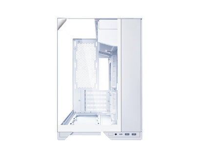 Close up of Lian Li O11VMW white PC case fan blades