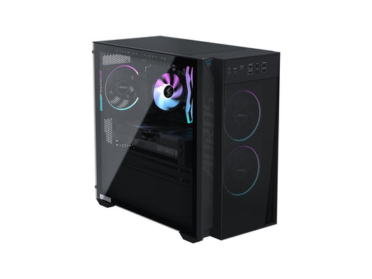 GIGABYTE AP5A7N7T-5102 R compact desktop front panel with power button and front I/O ports