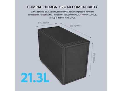 Close up of the black mesh paneling on the B4-mATX PC case