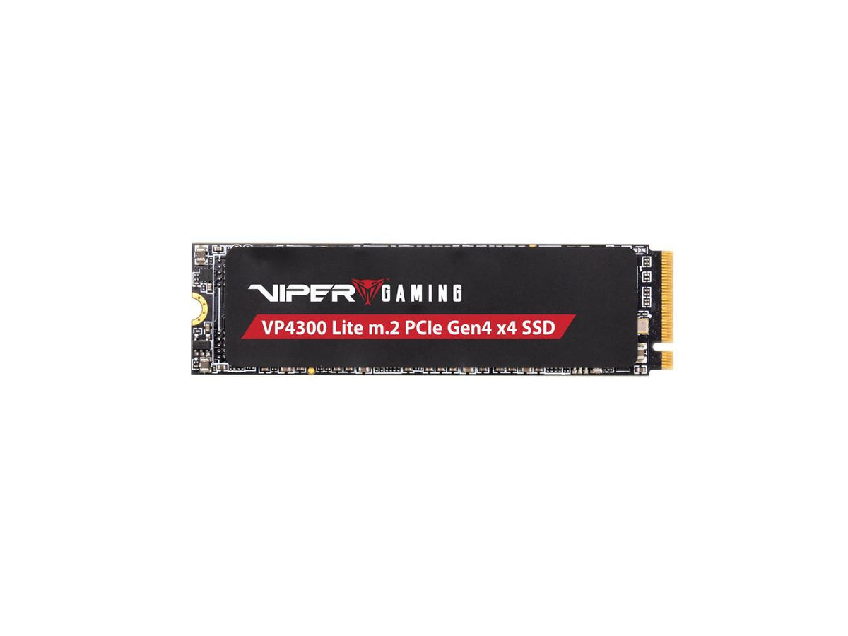 Top view of Patriot Viper VP4300 Lite M.2 NVMe SSD black heatsink