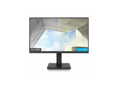 Side angle view of ASUS VA24EHF2 showing slim profile and stand