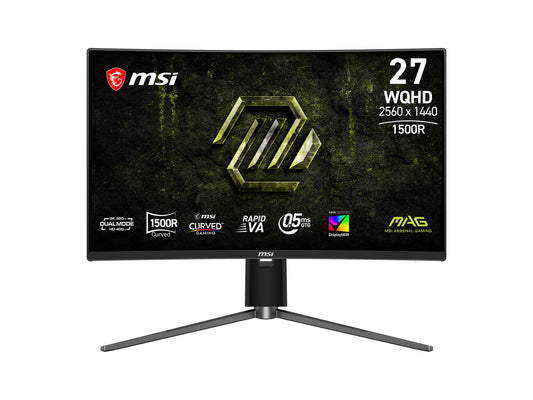 Front view of MSI MAG 274CQPDF X32 27 inch gaming monitor with thin bezels