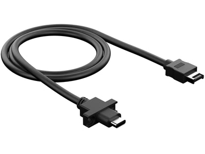 Close-up view of the high-speed USB-C connector on the Fractal Design Model D accessory cable