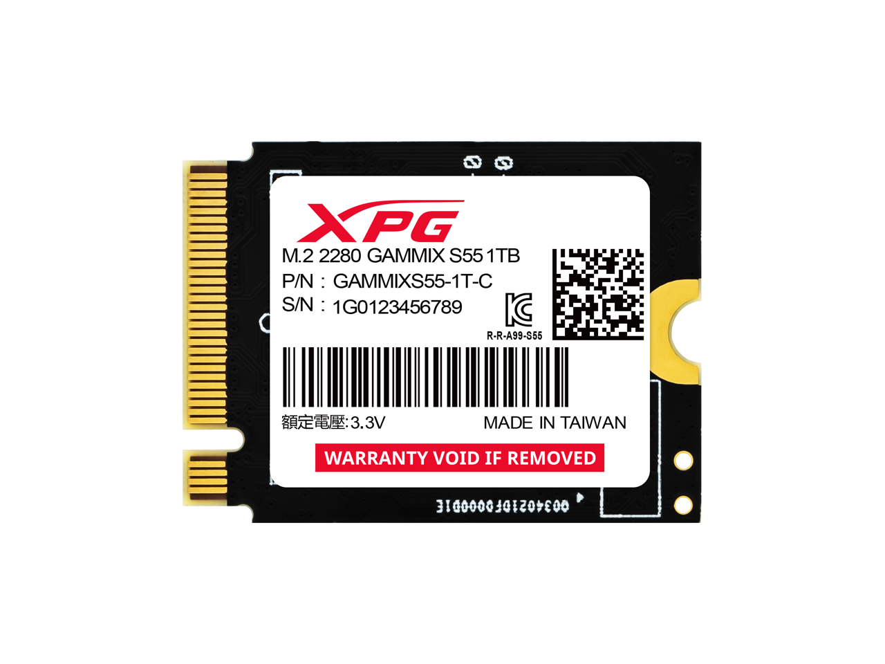 XPG GAMMIX S55 M.2 2230 1TB PCI-Express 4.0 x4 3D NAND SGAMMIXS55-1T-C