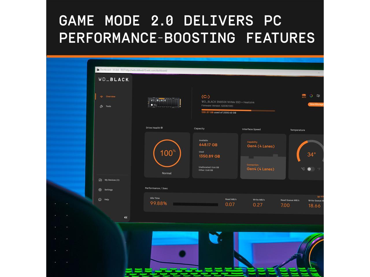 WD_BLACK SN850X 4TB NVMe SSD Gaming Storage with Heatsink