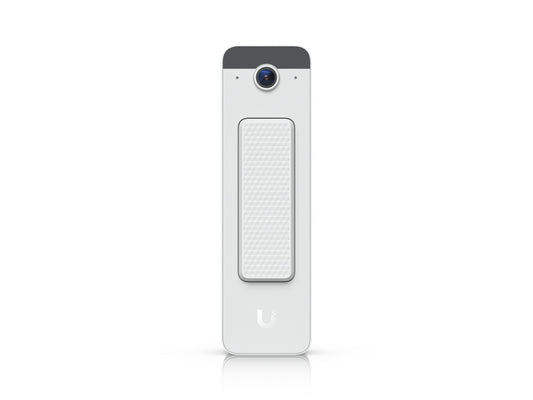 Front view of the white Ubiquiti Doorbell Lite featuring a minimalist compact design