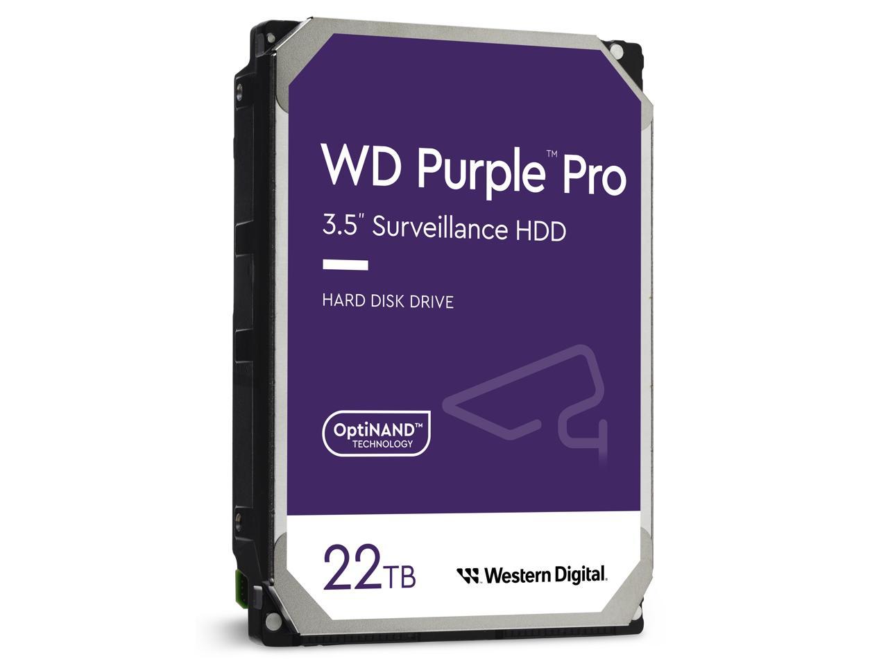 WD Purple Pro WD221PURP 22TB 7200 RPM 512MB Cache SATA 6.0Gb/s 3.5" Internal HD