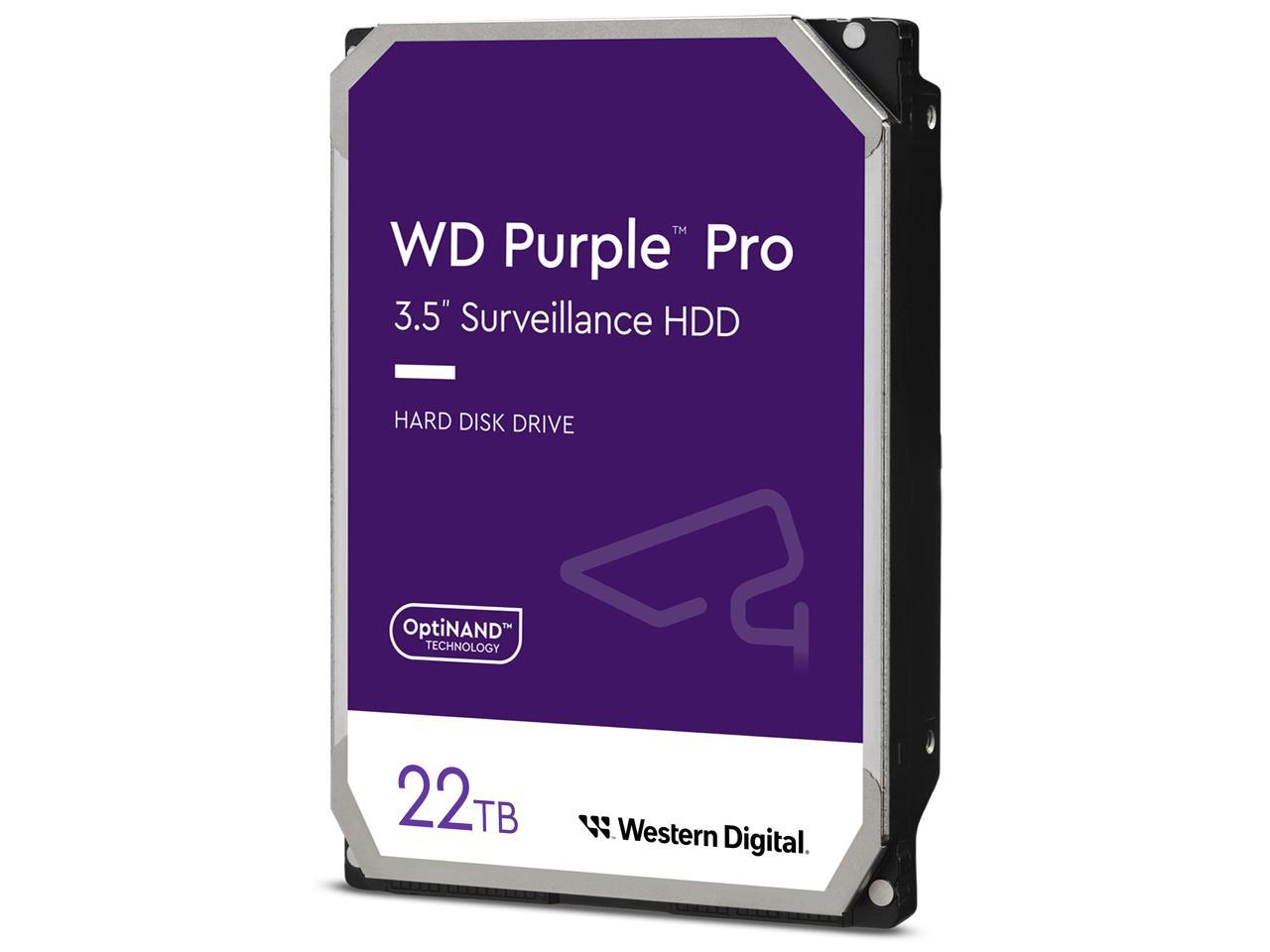 WD Purple Pro WD221PURP 22TB 7200 RPM 512MB Cache SATA 6.0Gb/s 3.5" Internal HD